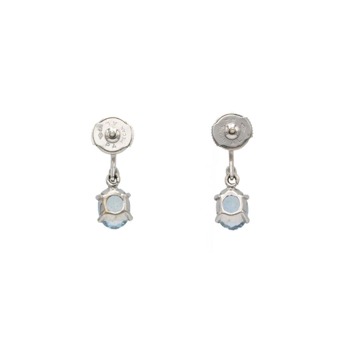 Boucles d'oreilles en or blanc, aigues - marines, et diamants - Castafiore