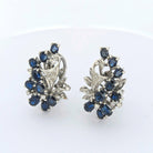 Boucles d'oreilles en or blanc diamants et saphirs - Castafiore