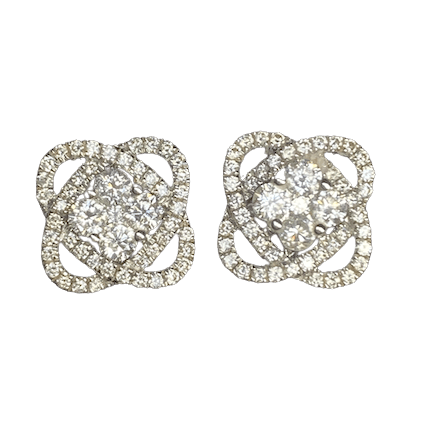 Boucles d'oreilles en or blanc et diamants - Castafiore