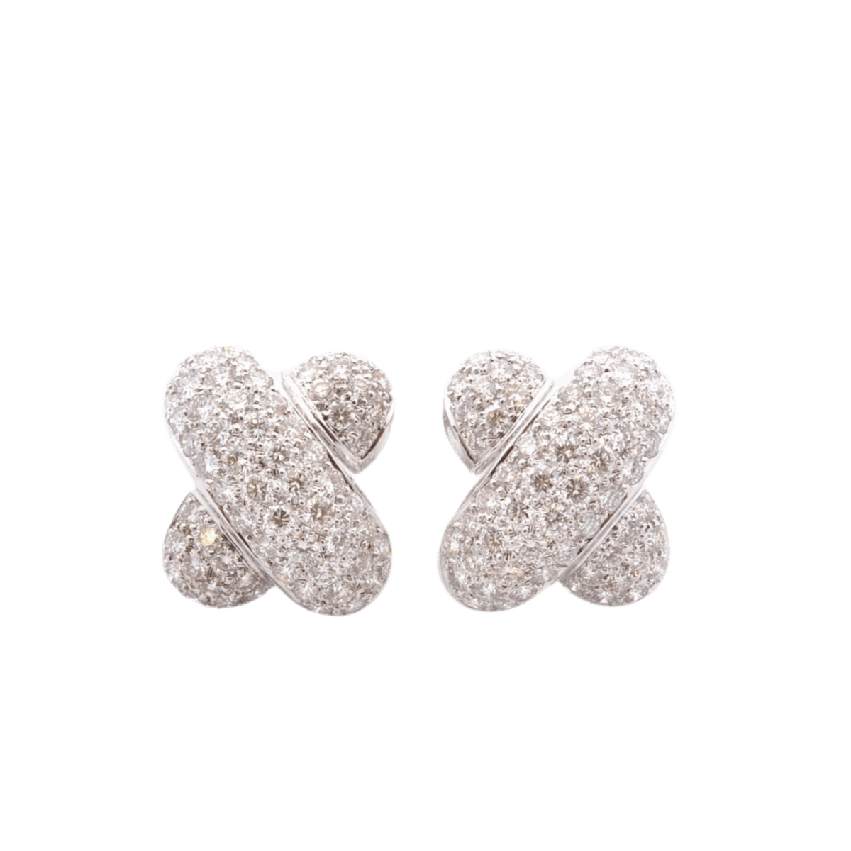 Boucles d'oreilles en or blanc et diamants - Castafiore
