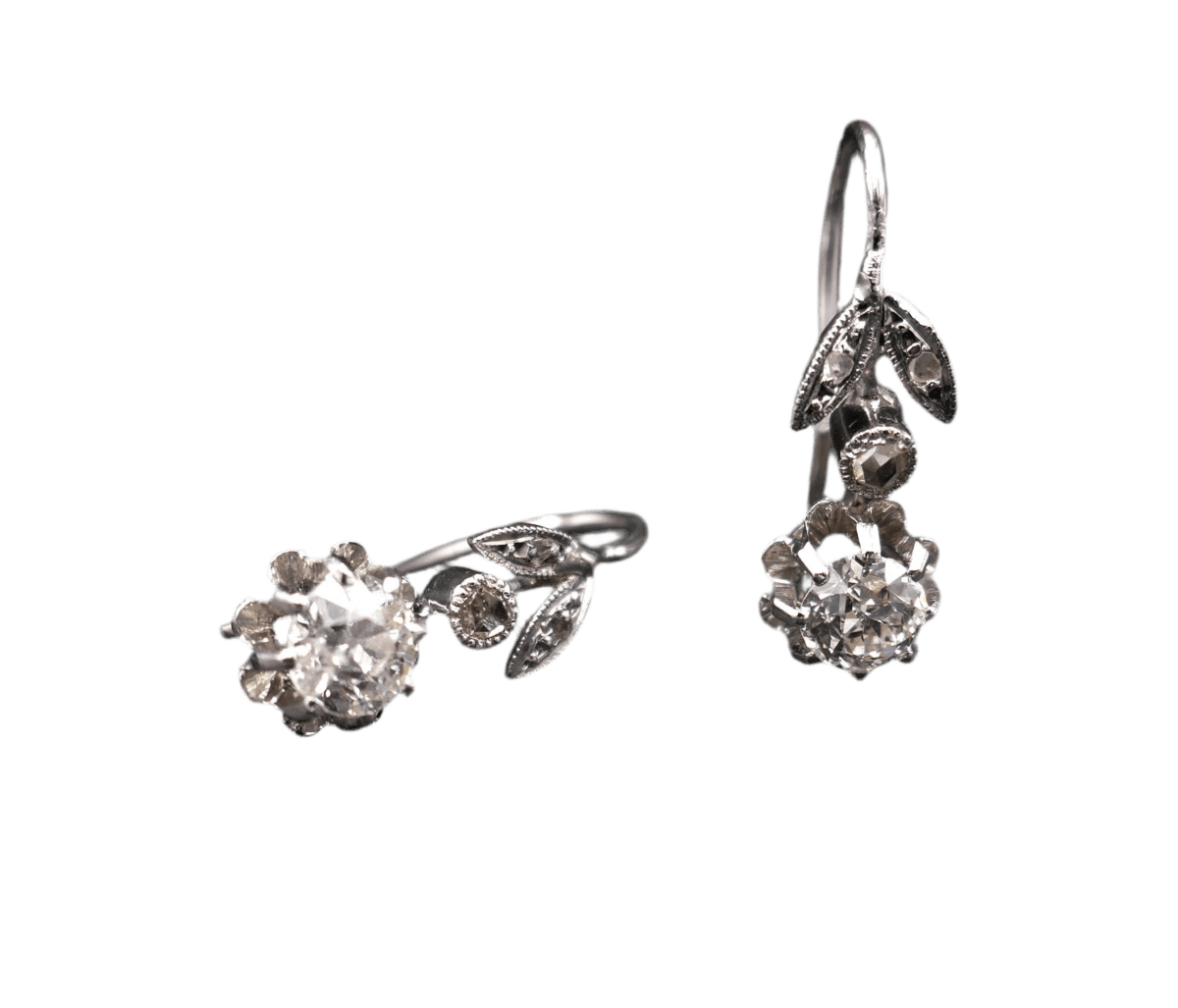 Boucles d'oreilles en or blanc et diamants - Castafiore