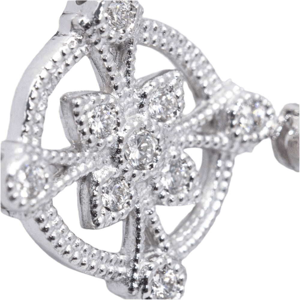 Boucles d'oreilles en or blanc et diamants - Castafiore