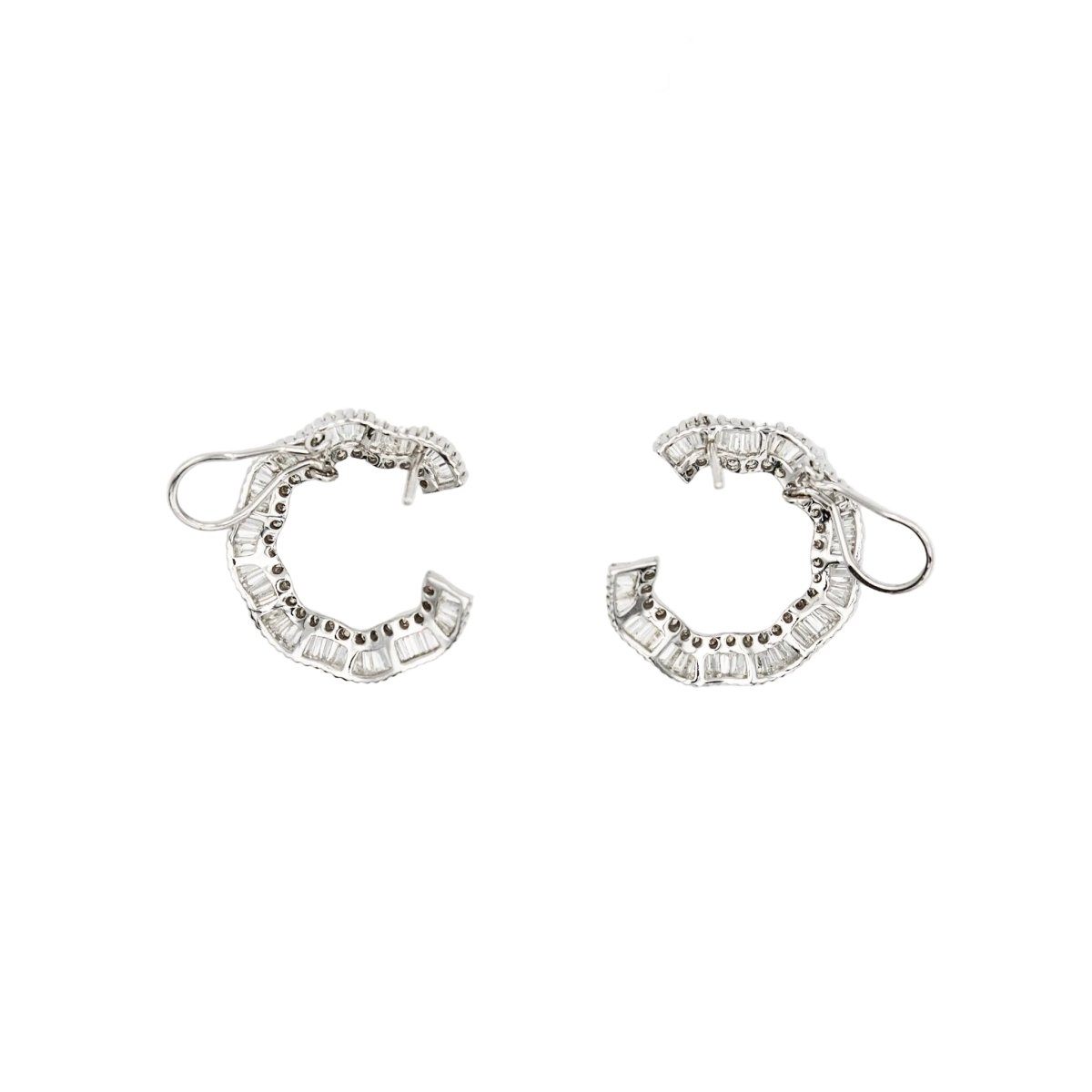 Boucles d'oreilles en or blanc et diamants - Castafiore