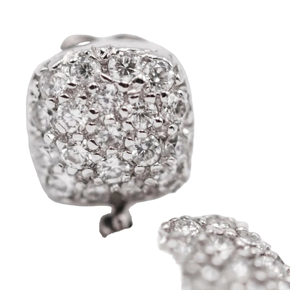 Boucles d'oreilles en or blanc et diamants - Castafiore