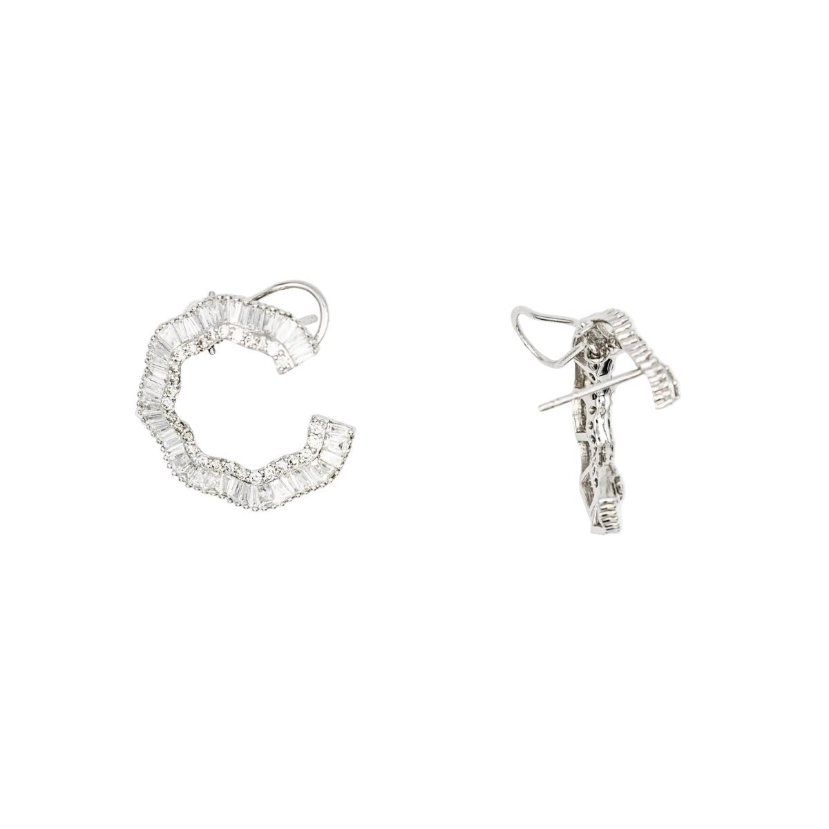 Boucles d'oreilles en or blanc et diamants - Castafiore