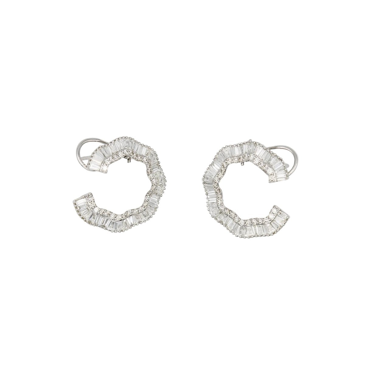 Boucles d'oreilles en or blanc et diamants - Castafiore