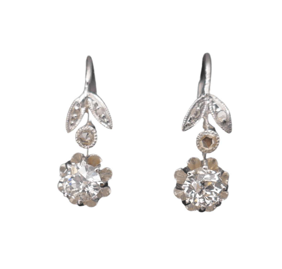 Boucles d'oreilles en or blanc et diamants - Castafiore