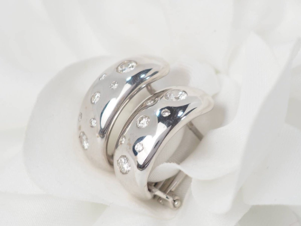 Boucles d'Oreilles En Or Blanc Et Diamants - Castafiore