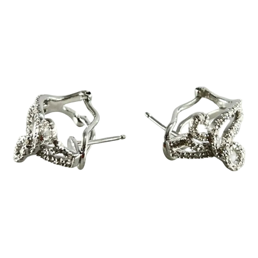 Boucles d'oreilles en or blanc et diamants - Castafiore