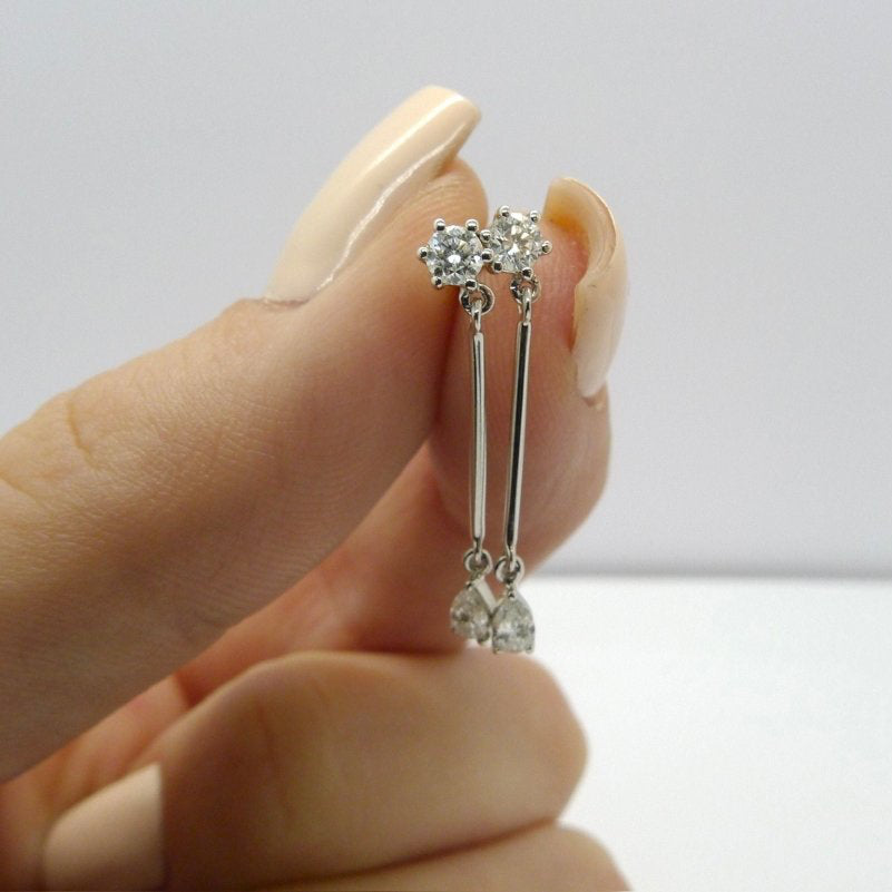 Boucles d'oreilles en or blanc et diamants - Castafiore