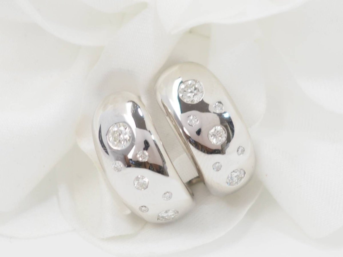 Boucles d'Oreilles En Or Blanc Et Diamants - Castafiore