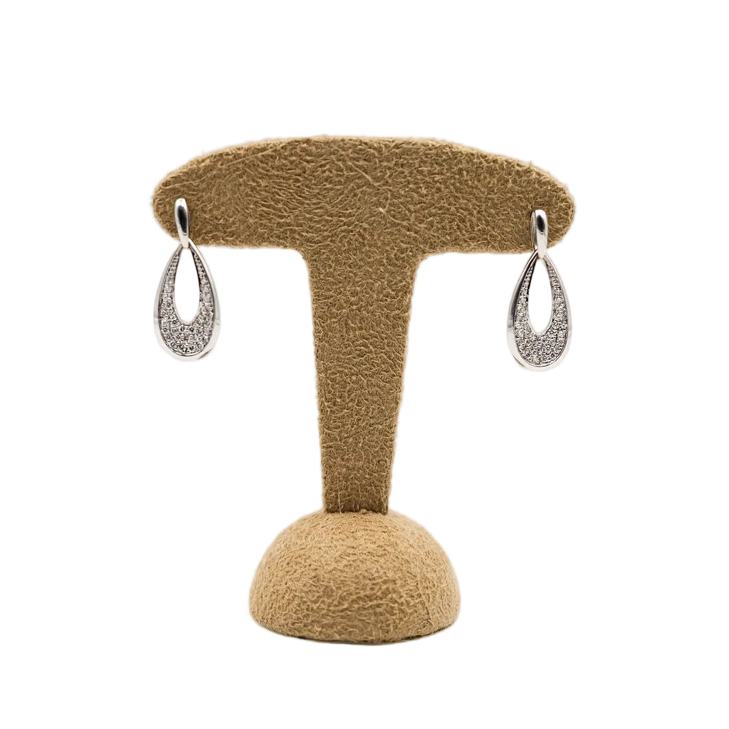 Boucles d'Oreilles en or blanc et diamants - Castafiore