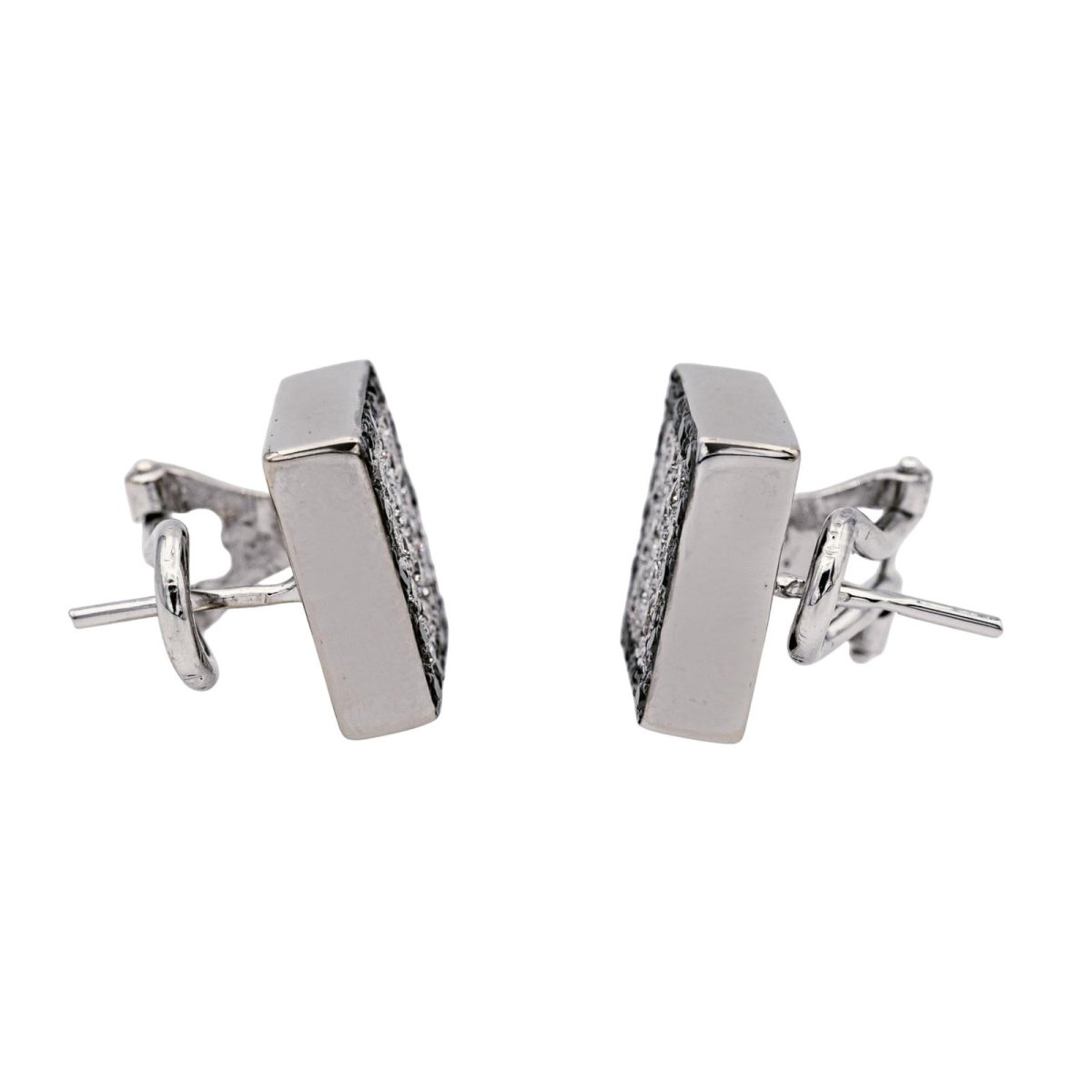 Boucles d'oreilles en or blanc et diamants - Castafiore