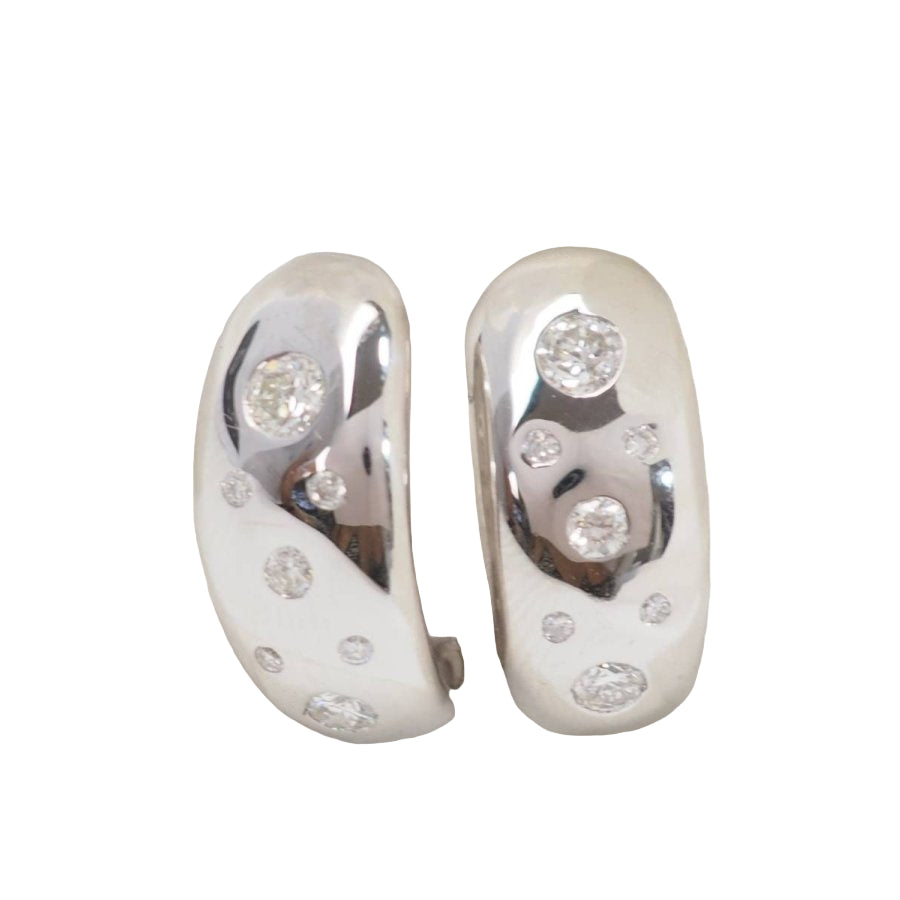 Boucles d'Oreilles En Or Blanc Et Diamants - Castafiore