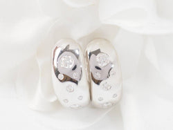 Boucles d'Oreilles En Or Blanc Et Diamants - Castafiore