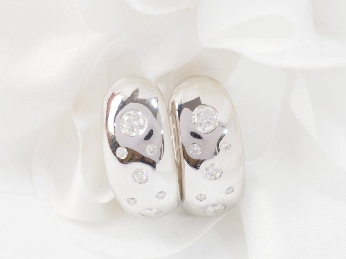 Boucles d'Oreilles En Or Blanc Et Diamants - Castafiore