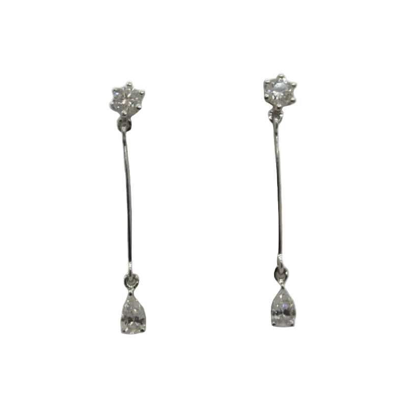 Boucles d'oreilles en or blanc et diamants - Castafiore