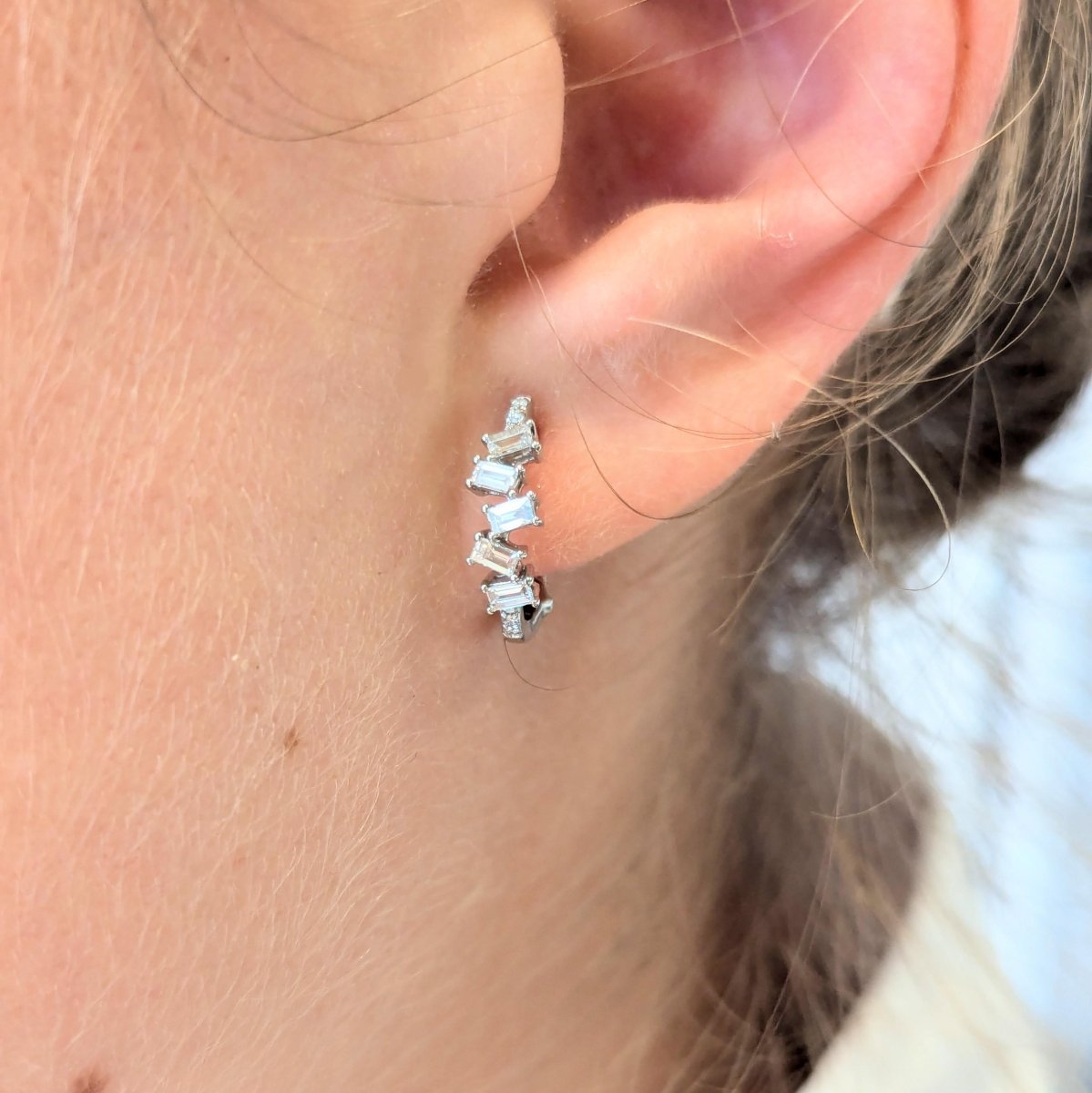 Boucles d'oreilles en or blanc et diamants - Castafiore