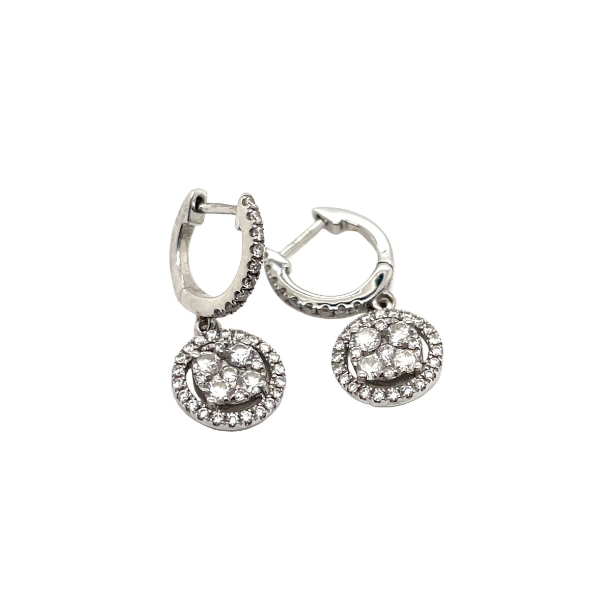 Boucles d'oreilles en or blanc et diamants - Castafiore