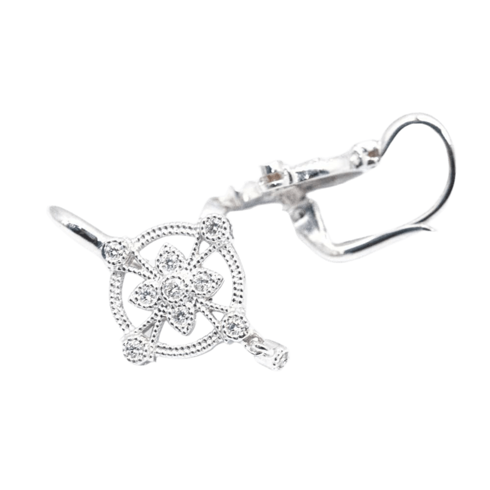 Boucles d'oreilles en or blanc et diamants - Castafiore