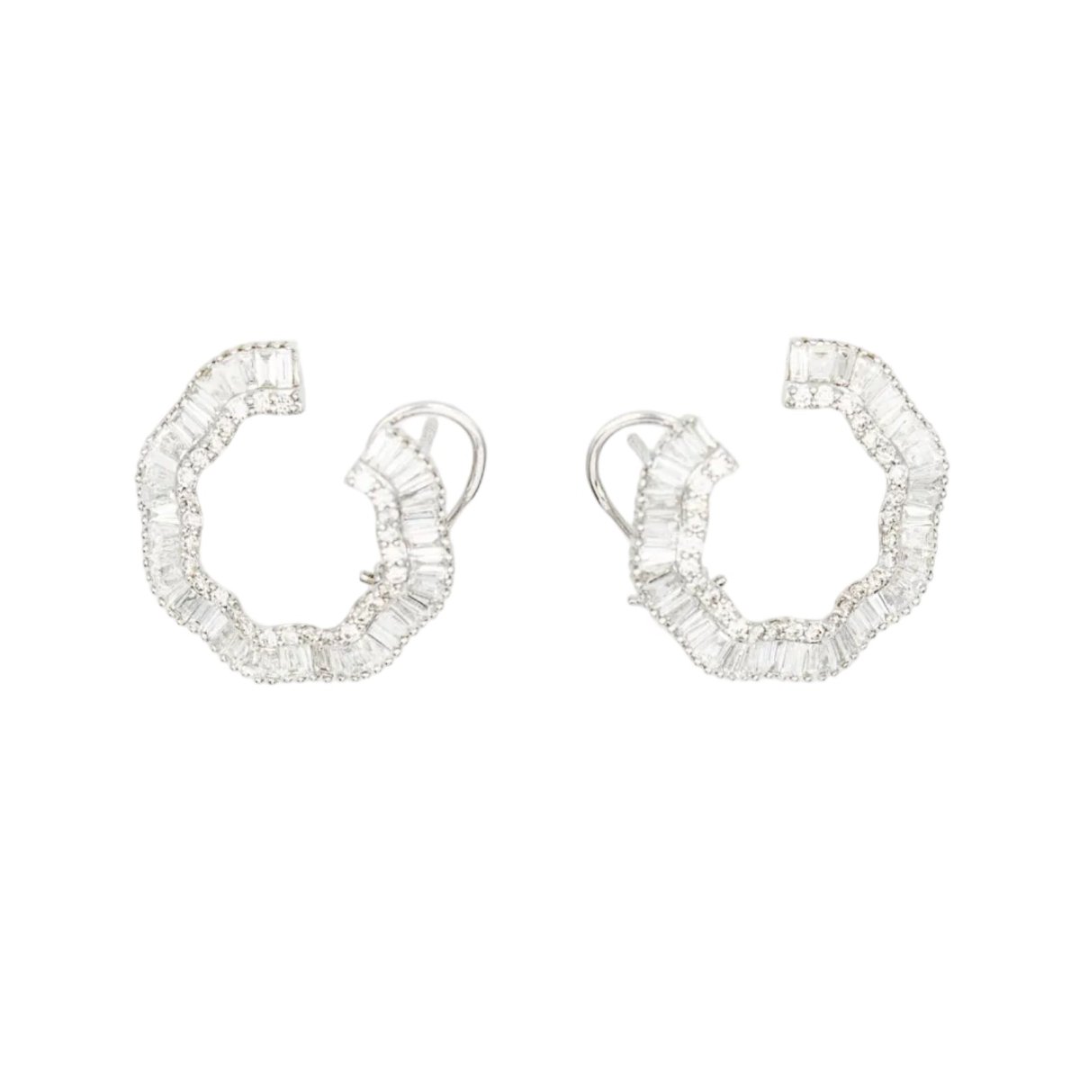 Boucles d'oreilles en or blanc et diamants - Castafiore