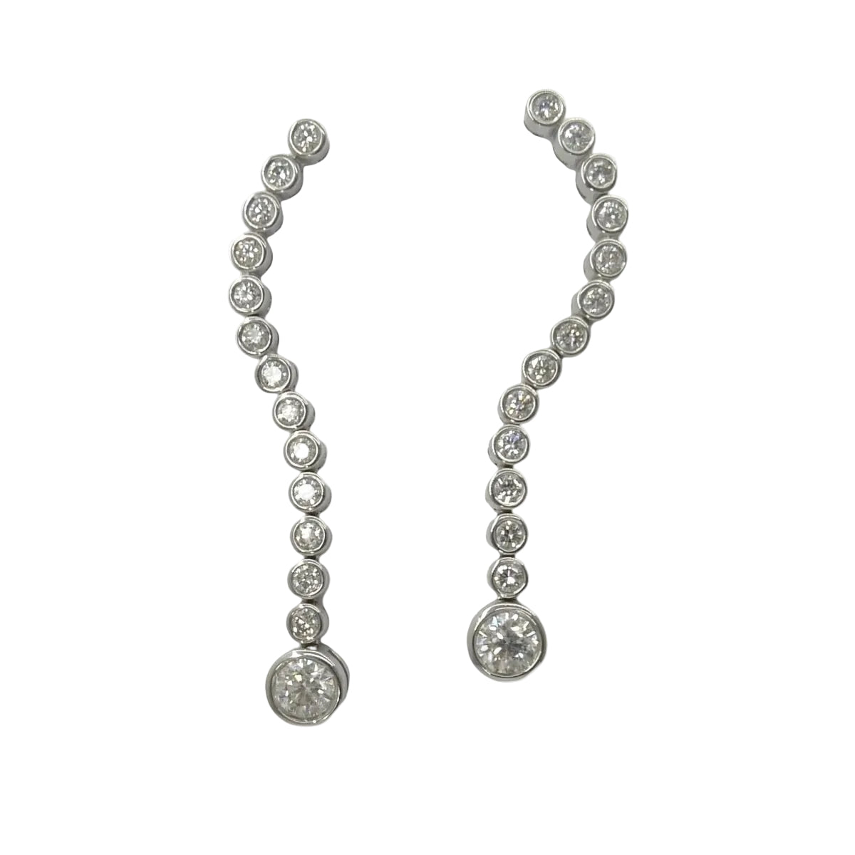 Boucles d'oreilles en or blanc et diamants - Castafiore