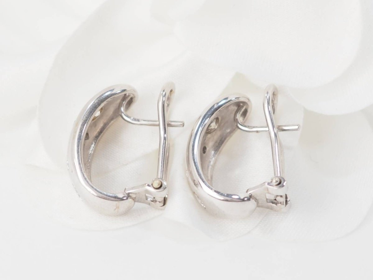 Boucles d'Oreilles En Or Blanc Et Diamants - Castafiore