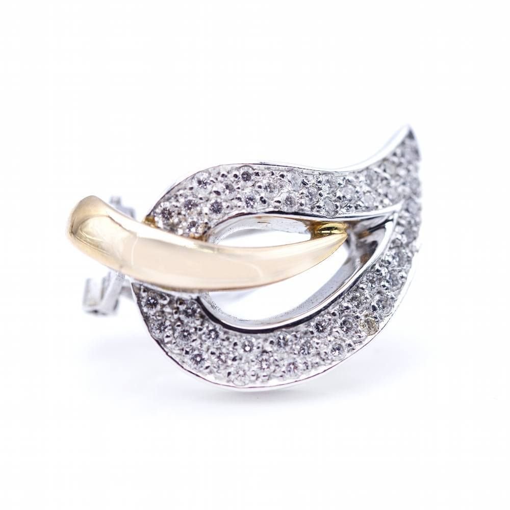 Boucles d'oreilles en or blanc et or rose avec diamants - Castafiore