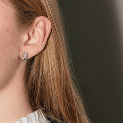 Boucles d'oreilles en or blanc, or jaune et diamants - Castafiore