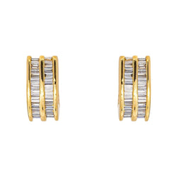 Boucles d'oreilles en or blanc, or jaune et diamants - Castafiore
