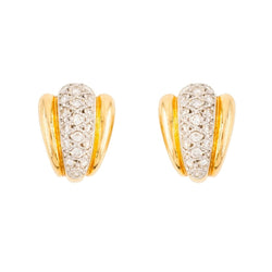 Boucles d'oreilles en or blanc, or jaune et diamants - Castafiore