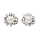 Boucles d'oreilles en or blanc, perle et diamants - Castafiore