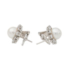 Boucles d'oreilles en or blanc, perle et diamants - Castafiore