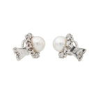 Boucles d'oreilles en or blanc, perle et diamants - Castafiore