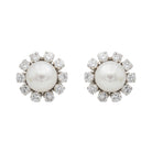 Boucles d'oreilles en or blanc, perle et diamants - Castafiore