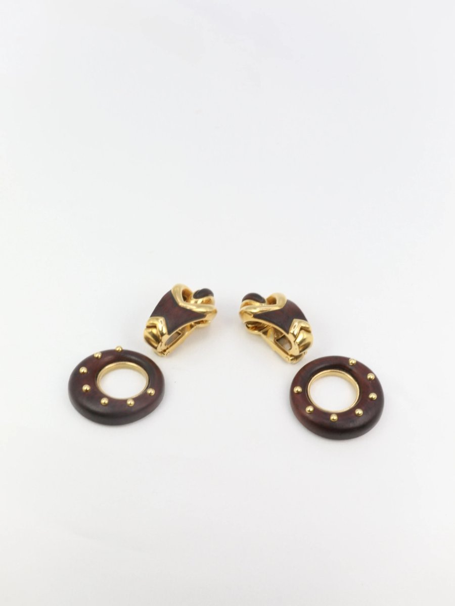 Boucles d’oreilles en or et Bois d’amourette - Castafiore