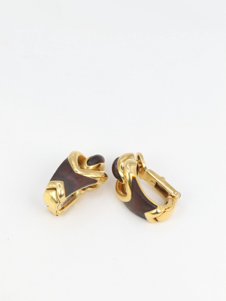 Boucles d’oreilles en or et Bois d’amourette - Castafiore