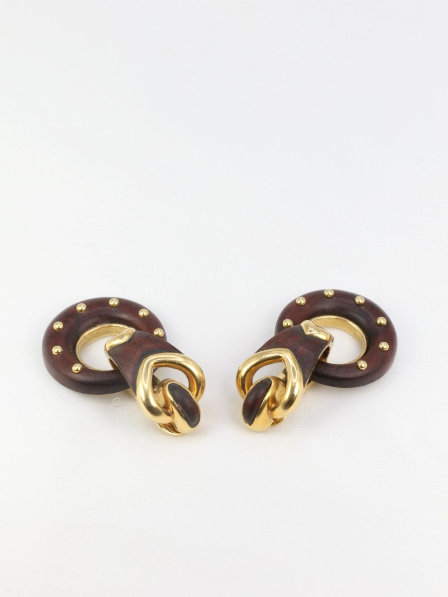 Boucles d’oreilles en or et Bois d’amourette - Castafiore