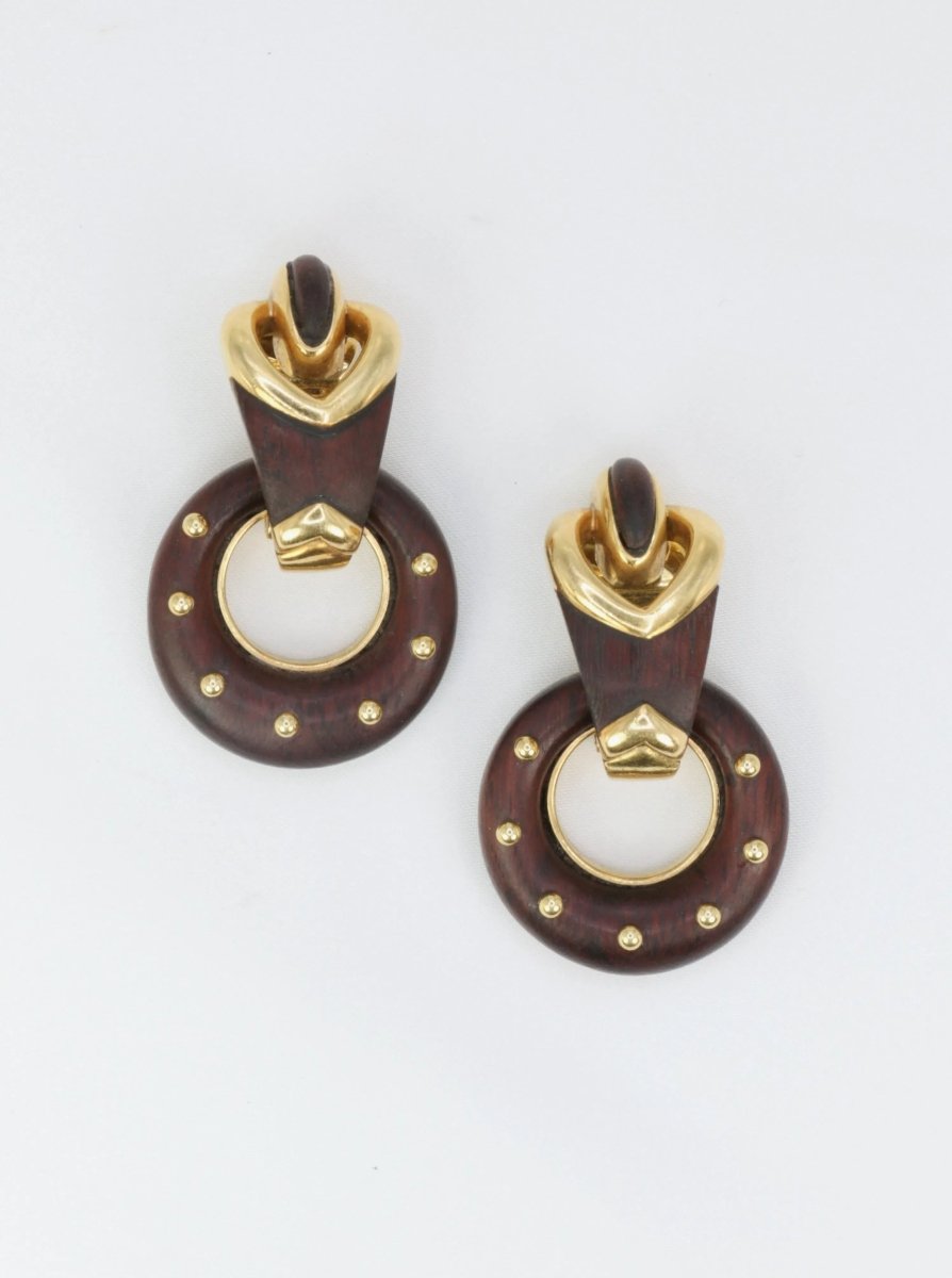 Boucles d’oreilles en or et Bois d’amourette - Castafiore