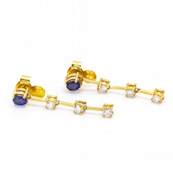 Boucles d'oreilles en or et saphir de Ceylan - Castafiore