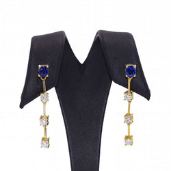 Boucles d'oreilles en or et saphir de Ceylan - Castafiore