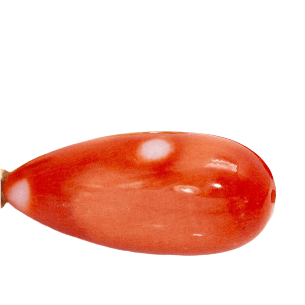 Boucles d'oreilles en or jaune, corail et diamants - Castafiore