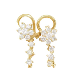 Boucles d'oreilles en or jaune, Diamants et perles de Tahiti - Castafiore