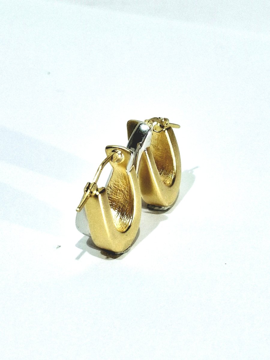 Boucles d'oreilles en or jaune et blanc - Castafiore