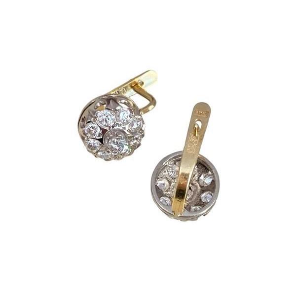 Boucles d’oreilles en or jaune et blanc 18k diamants - Castafiore