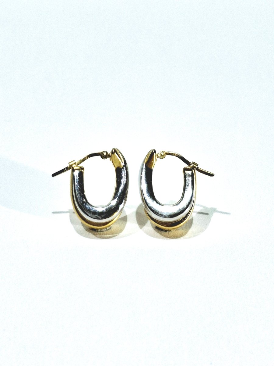 Boucles d'oreilles en or jaune et blanc - Castafiore