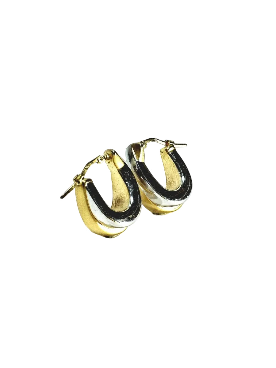 Boucles d'oreilles en or jaune et blanc - Castafiore
