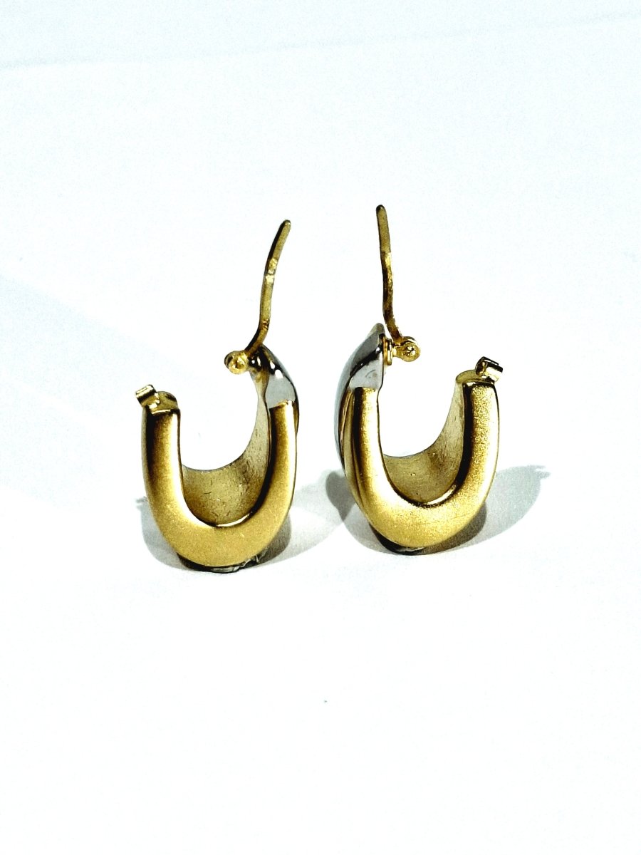 Boucles d'oreilles en or jaune et blanc - Castafiore