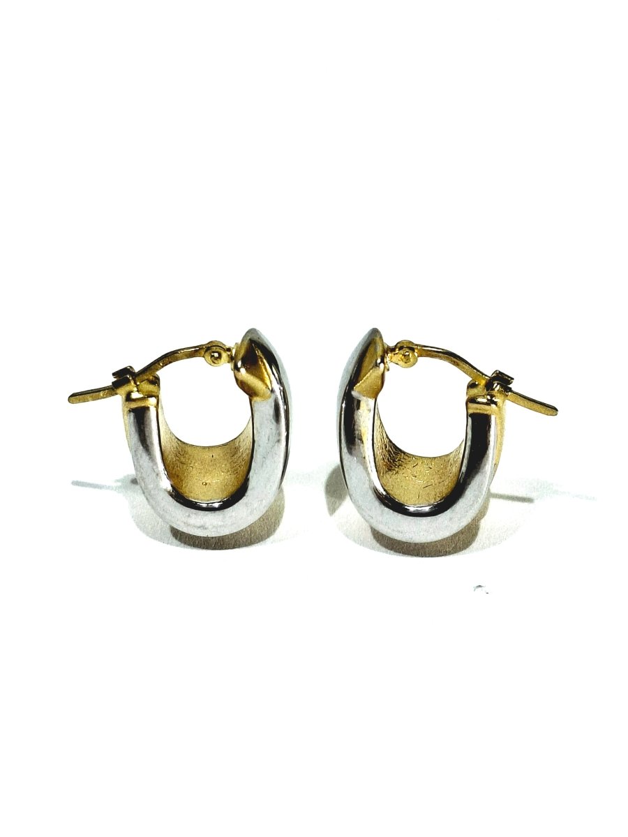 Boucles d'oreilles en or jaune et blanc - Castafiore