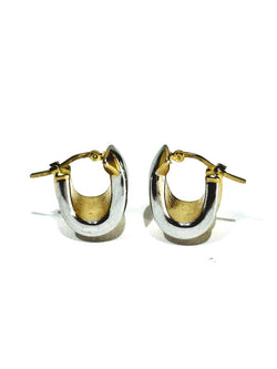 Boucles d'oreilles en or jaune et blanc - Castafiore